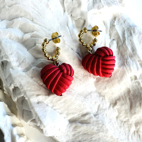 Boucles d'oreilles à cœurs en porcelaine, collection Chabadabada