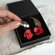 boucles d'oreilles fleurs rouges Elephantom