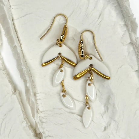 boucles d'oreilles pendantes au style oriental avec dorure