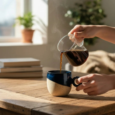 tasse bleue avec anse