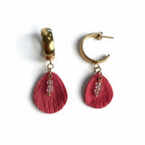 boucles d'oreilles pétales de fleur rouges Elephantom