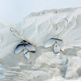 boucles d'oreilles marbrées en noir et blanc