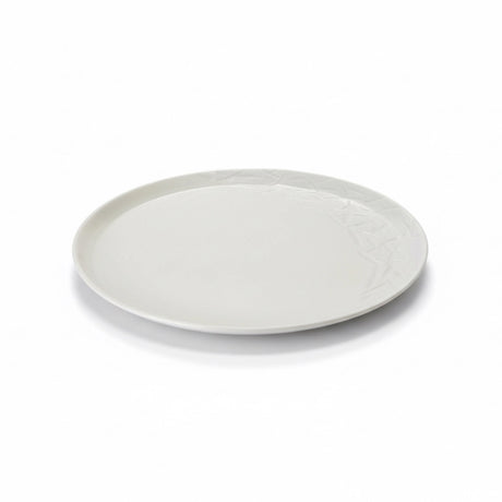 assiette blanche texturée